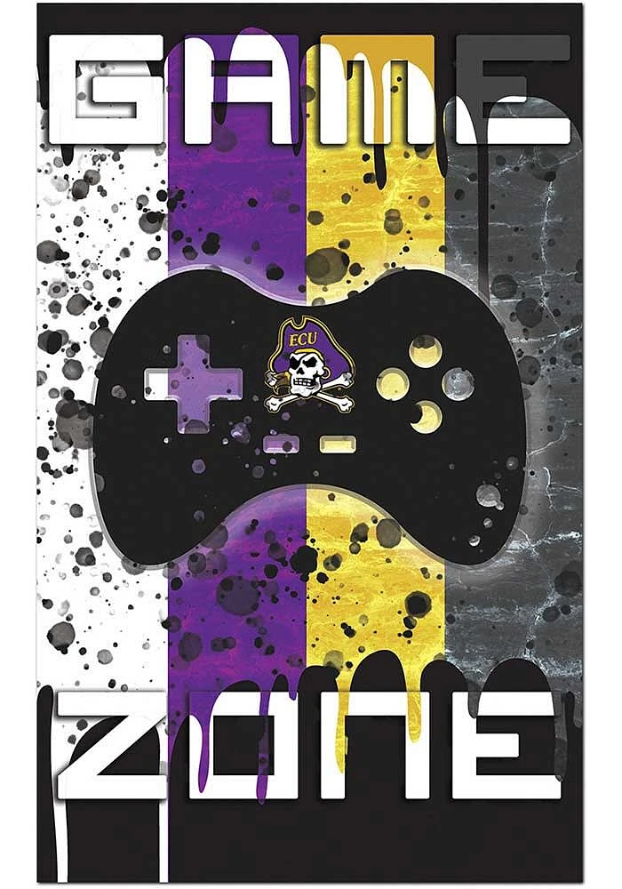 East Carolina Pirates Grunge Game Zone Sign - Purple