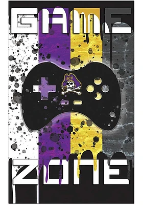 East Carolina Pirates Grunge Game Zone Sign - Purple