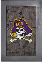 East Carolina Pirates City Map Sign - Purple