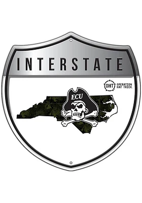 East Carolina Pirates 24in OHT Camo Interstate Sign - Purple