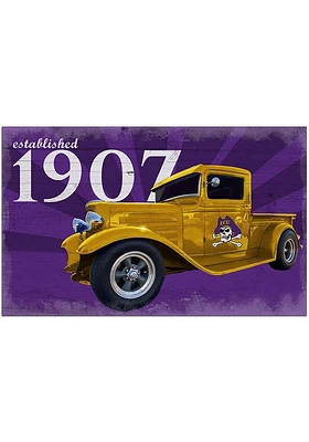 East Carolina Pirates Established Truck Sign - Purple