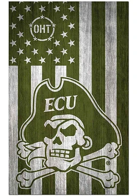 East Carolina Pirates 11x19 OHT Military Flag Sign - Purple