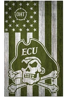 East Carolina Pirates 11x19 OHT Military Flag Sign - Purple