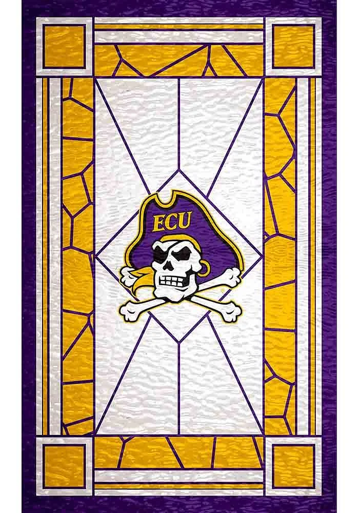 East Carolina Pirates Stained Glass Sign - Purple
