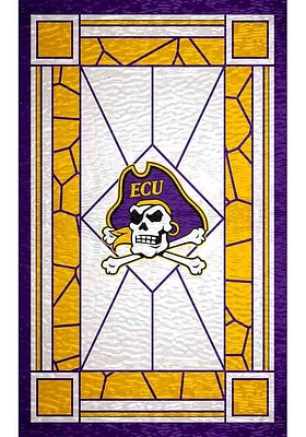 East Carolina Pirates Stained Glass Sign - Purple