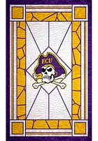 East Carolina Pirates Stained Glass Sign - Purple