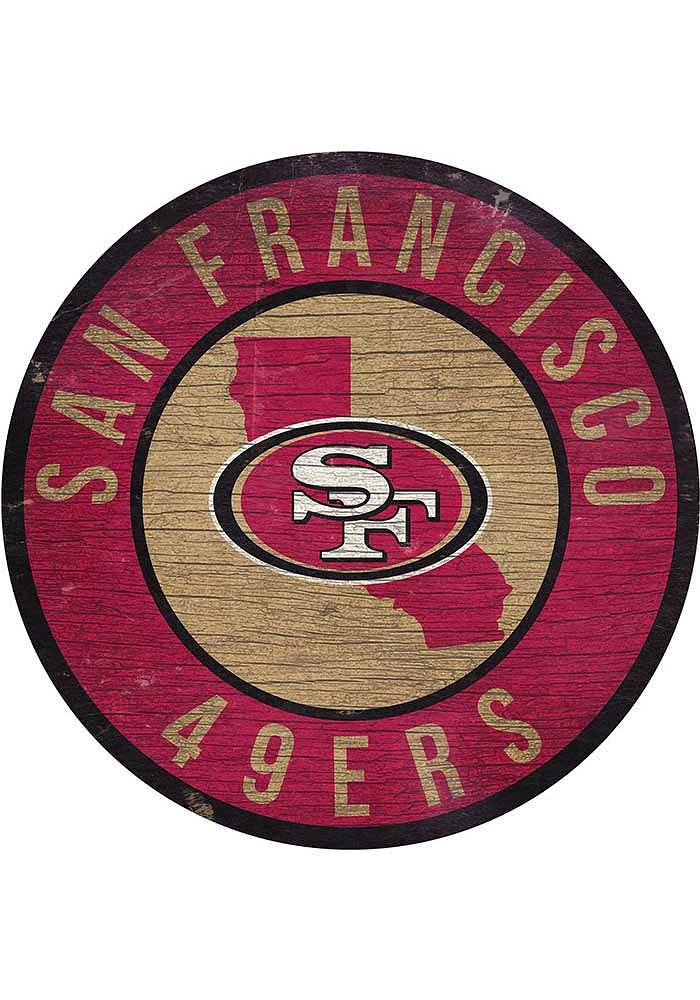 San Francisco 49ers 12 in Circle State Sign - Red