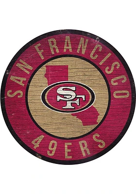 San Francisco 49ers 12 in Circle State Sign - Red