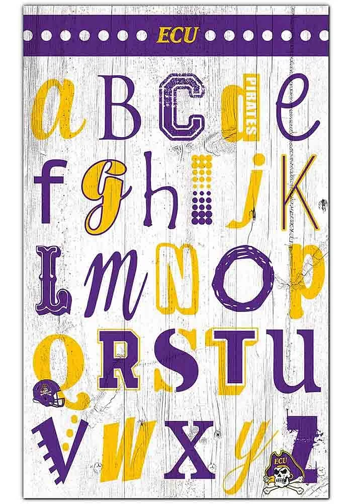 East Carolina Pirates Alphabet Sign - Purple