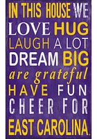 East Carolina Pirates In This House Sign - Purple