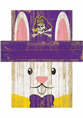 East Carolina Pirates Easter Bunny Head Sign - Purple
