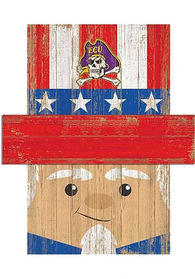 East Carolina Pirates Patriotic Head Sign - Purple