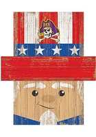 East Carolina Pirates Patriotic Head Sign - Purple