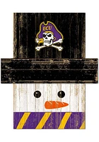 East Carolina Pirates Snowman Head Sign - Purple
