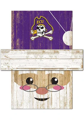 East Carolina Pirates Santa Head Sign - Purple