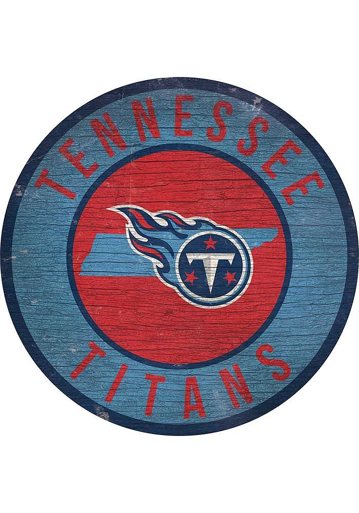 Tennessee Titans 12 in Circle State Sign - Navy Blue