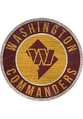 Washington Commanders 12 in Circle State Sign - Red