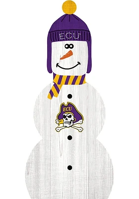 East Carolina Pirates Snowman Leaner Sign - Purple