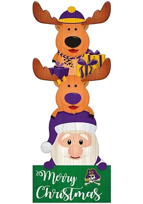 East Carolina Pirates 31 Inch Santa Stack Leaner Sign - Purple