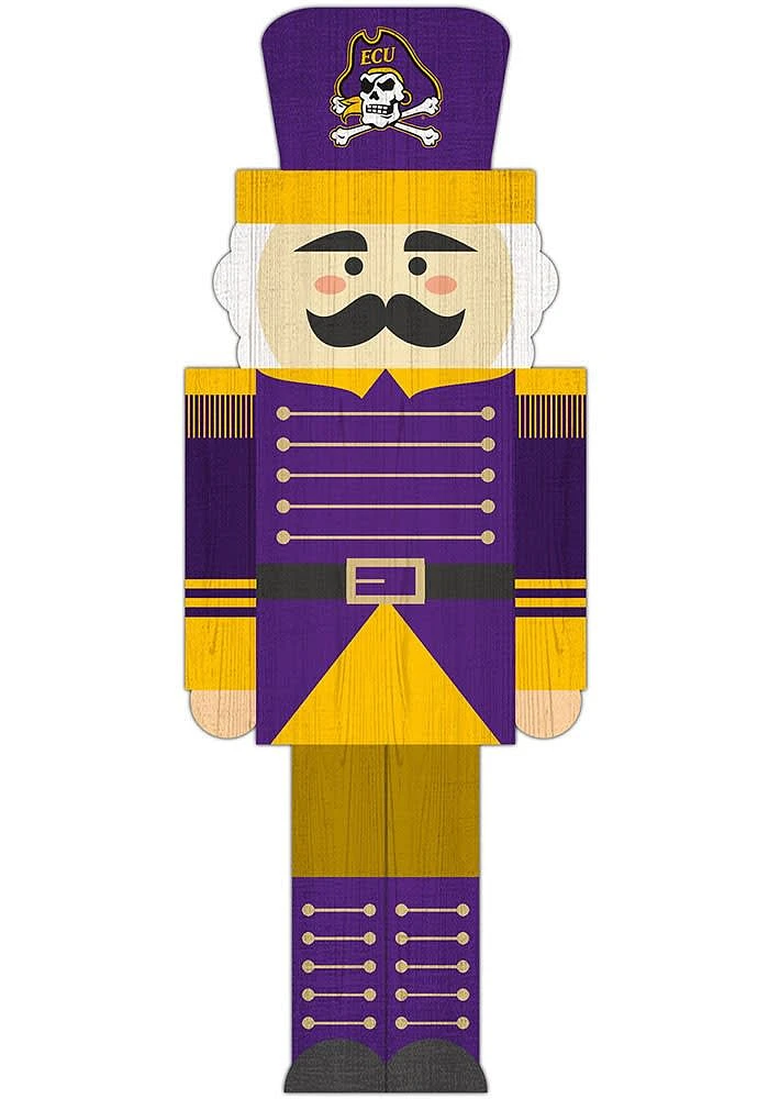 East Carolina Pirates 31 Inch Nutcracker Leaner Sign - Purple