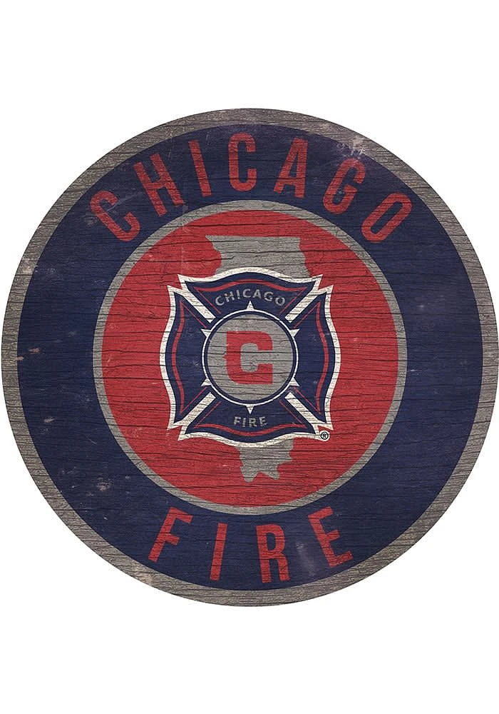 Chicago Fire 12 in Circle State Sign - Blue