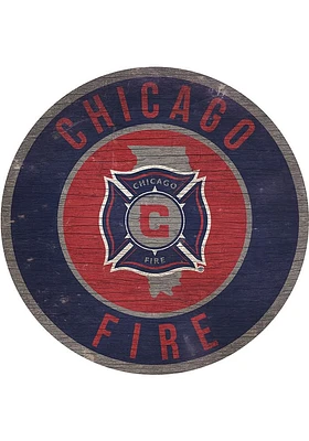 Chicago Fire 12 in Circle State Sign - Blue