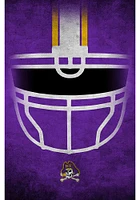 East Carolina Pirates Ghost Helmet 17x26 Sign - Purple