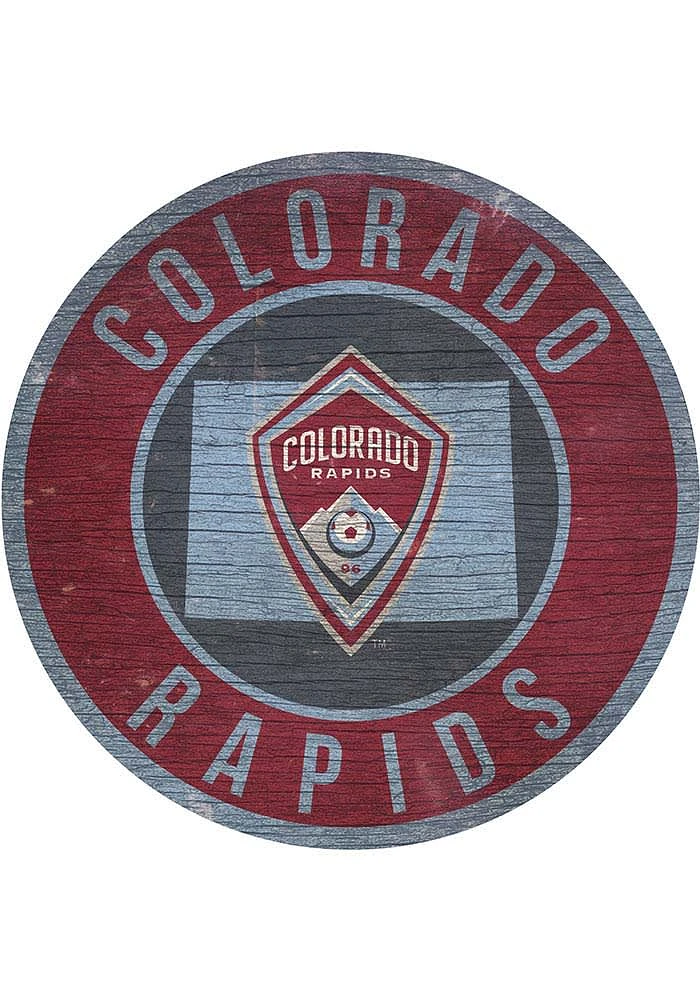 Colorado Rapids 12 in Circle State Sign - Red