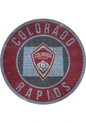 Colorado Rapids 12 in Circle State Sign - Red