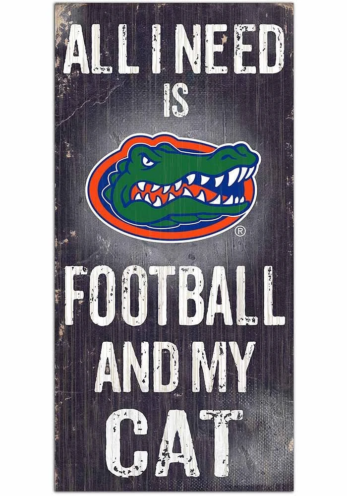 Florida Gators Football and My Cat Sign - Orange