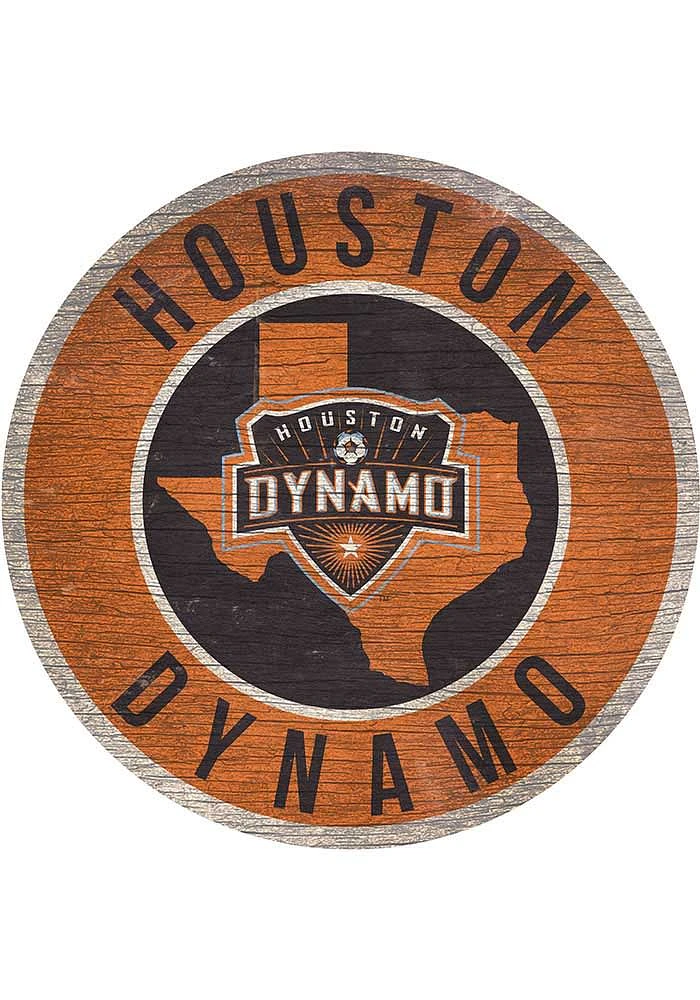 Houston Dynamo 12 in Circle State Sign - Orange