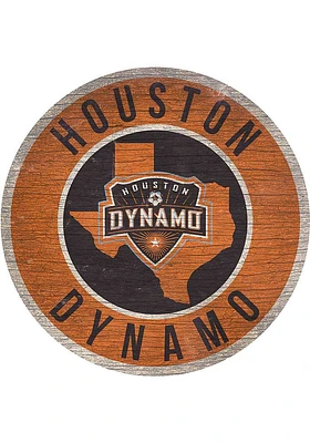 Houston Dynamo 12 in Circle State Sign - Orange