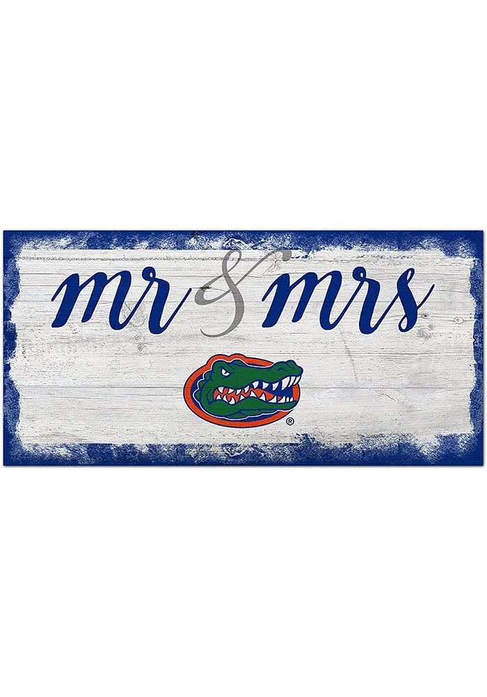 Florida Gators Script Mr and Mrs Sign - Orange