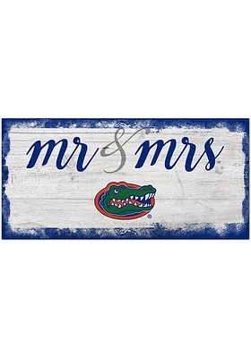 Florida Gators Script Mr and Mrs Sign - Orange