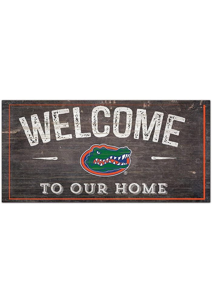 Florida Gators Welcome Distressed Sign - Orange