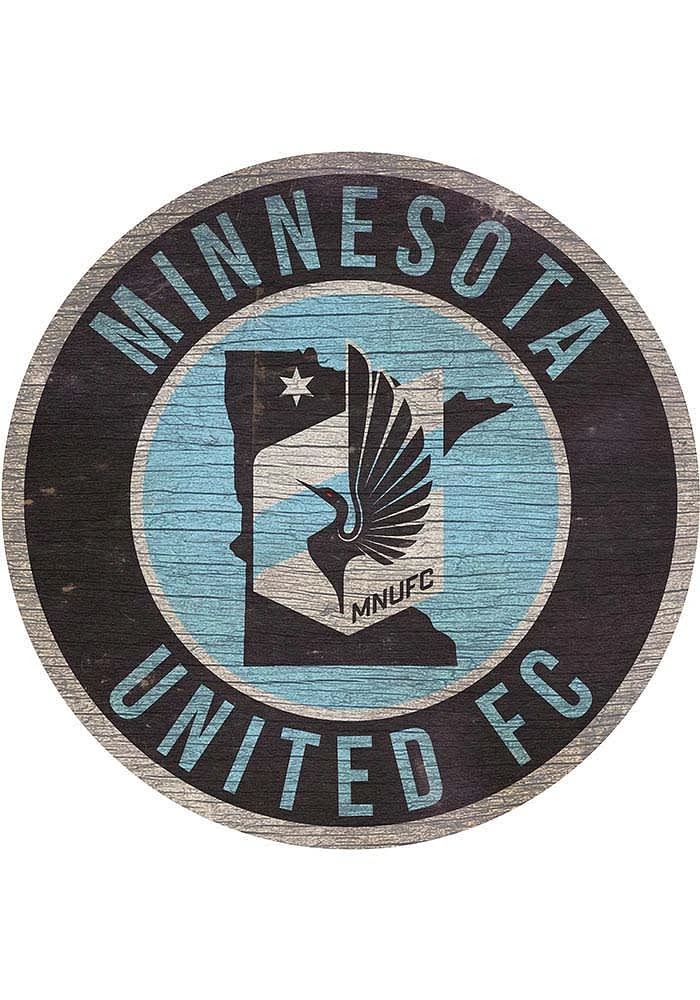 Minnesota United FC 12 in Circle State Sign - Grey
