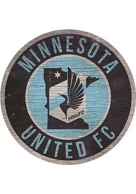 Minnesota United FC 12 in Circle State Sign - Grey