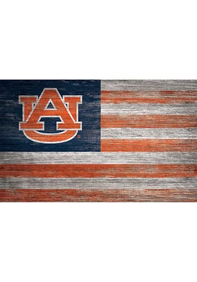 Auburn Tigers Distressed Flag 11x19 Sign - Navy Blue