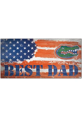 Florida Gators Best Dad Flag Sign - Orange