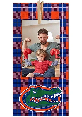 Florida Gators Plaid Clothespin Sign - Orange