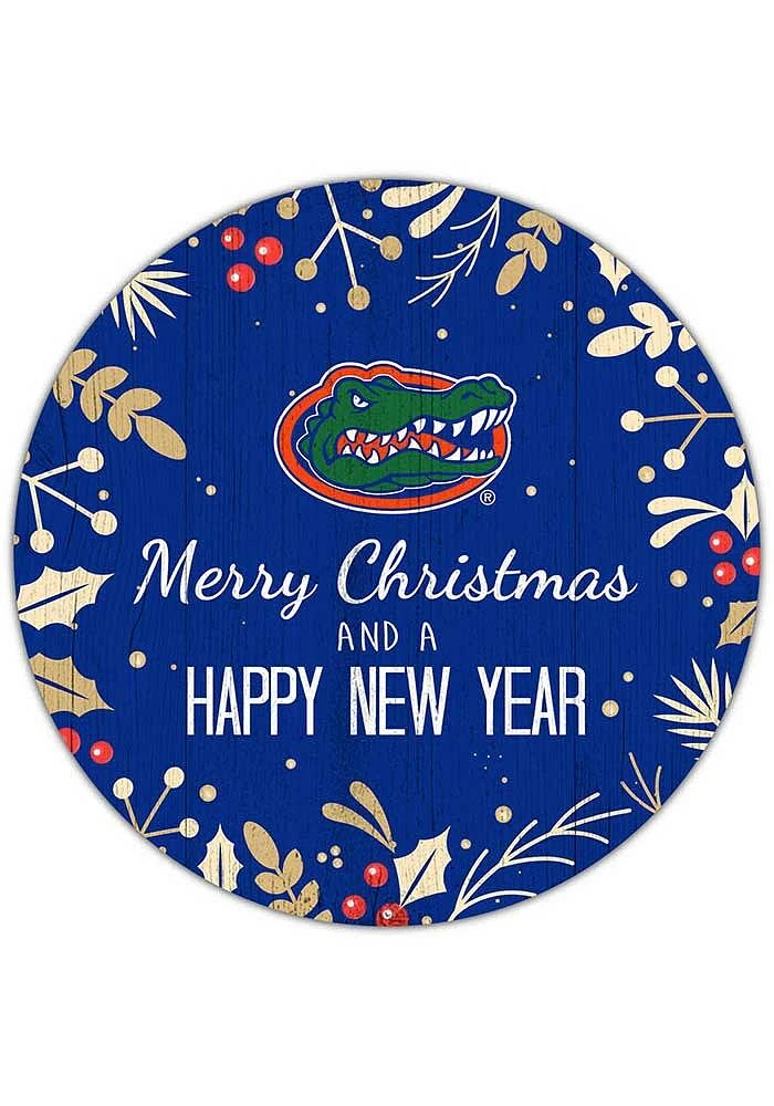 Florida Gators Merry Christmas and New Year Circle Sign - Orange
