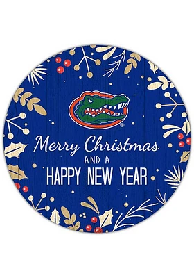 Florida Gators Merry Christmas and New Year Circle Sign - Orange