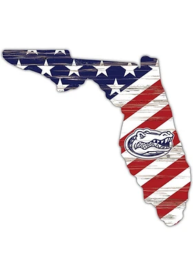 Florida Gators 12 Inch USA State Cutout Sign - Orange