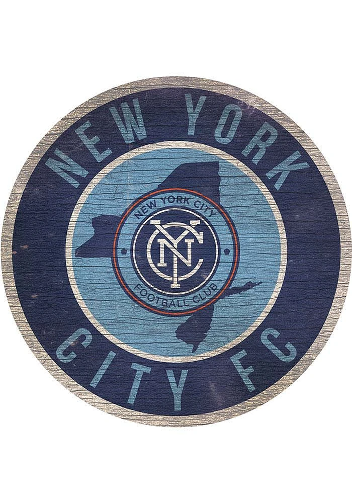 New York City FC 12 in Circle State Sign - Blue