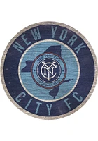 New York City FC 12 in Circle State Sign - Blue