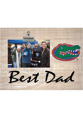 Florida Gators Best Dad Burlap Clip Picture Frame - Orange