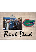 Florida Gators Best Dad Burlap Clip Picture Frame - Orange