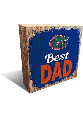 Florida Gators Best Dad Block Sign - Orange