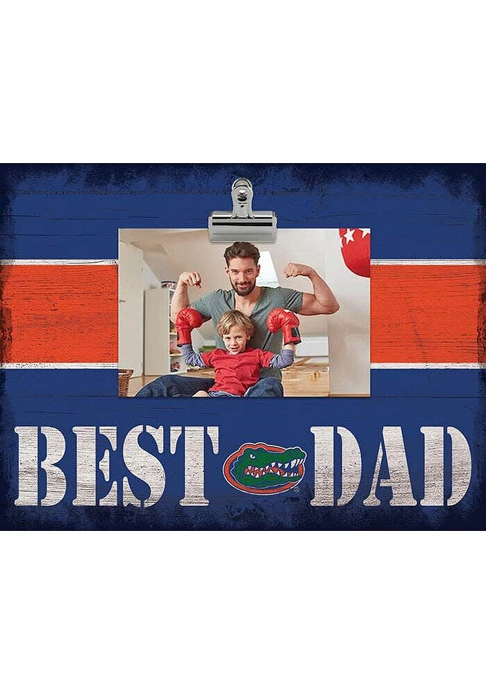 Florida Gators Best Dad Striped Clip Picture Frame - Orange