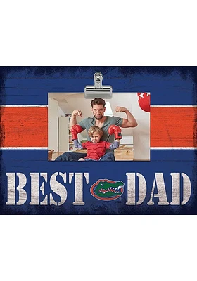 Florida Gators Best Dad Striped Clip Picture Frame - Orange